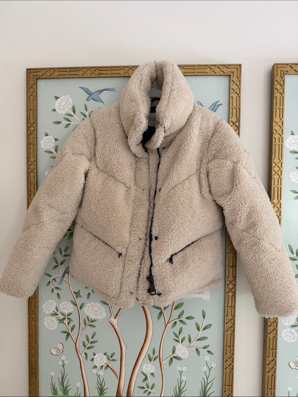 SAM. Cream Teddy Sherpa Puffer Jacket